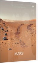 NASA's Curiosity Mars Rover look back at dune, NASA Science - Foto op Plexiglas - 60 x 80 cm