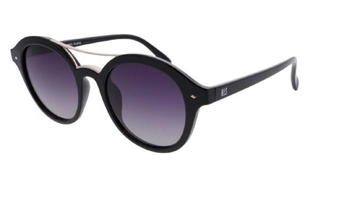 H.i.s Zonnebril 78131 Dames Rond Gepolariseerd Cat.3 Zwart/grijs