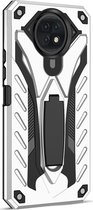 Xiaomi Redmi Note 9T Hoesje - Mobigear - Armor Stand Serie - Hard Kunststof Backcover - Zilver - Hoesje Geschikt Voor Xiaomi Redmi Note 9T