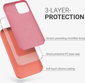 kwmobile telefoonhoesje geschikt voor Apple iPhone 12 / iPhone 12 Pro - Hoesje met siliconen coating - Smartphone case in zachte blos