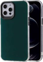 TPU + acryl anti-val spiegeltelefoon beschermhoes voor iPhone 12 mini (donkergroen)