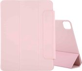 Voor iPad Pro 11 inch (2020) Horizontale flip Ultradunne dubbelzijdige clip Magnetische PU-lederen tas met drievoudige houder en slaap / waakfunctie (roze)