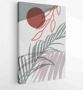 Abstract art textile design with literature or natural tropical line arts painting, Covering greetings cards, cover,print, fabrics. 4 - Moderne schilderijen – Vertical – 1859435752