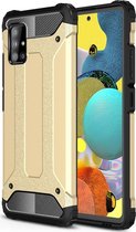 Samsung Galaxy A51 5G Hoesje - Mobigear - Outdoor Serie - Hard Kunststof Backcover - Goud - Hoesje Geschikt Voor Samsung Galaxy A51 5G