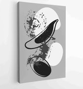 Black and white abstract wall arts background vector 1 - Moderne schilderijen – Vertical – 1909205617 - 40-30 Vertical
