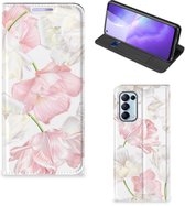 Stand Case Hoesje Cadeau voor Mama OPPO Find X3 Lite Smart Cover Mooie Bloemen