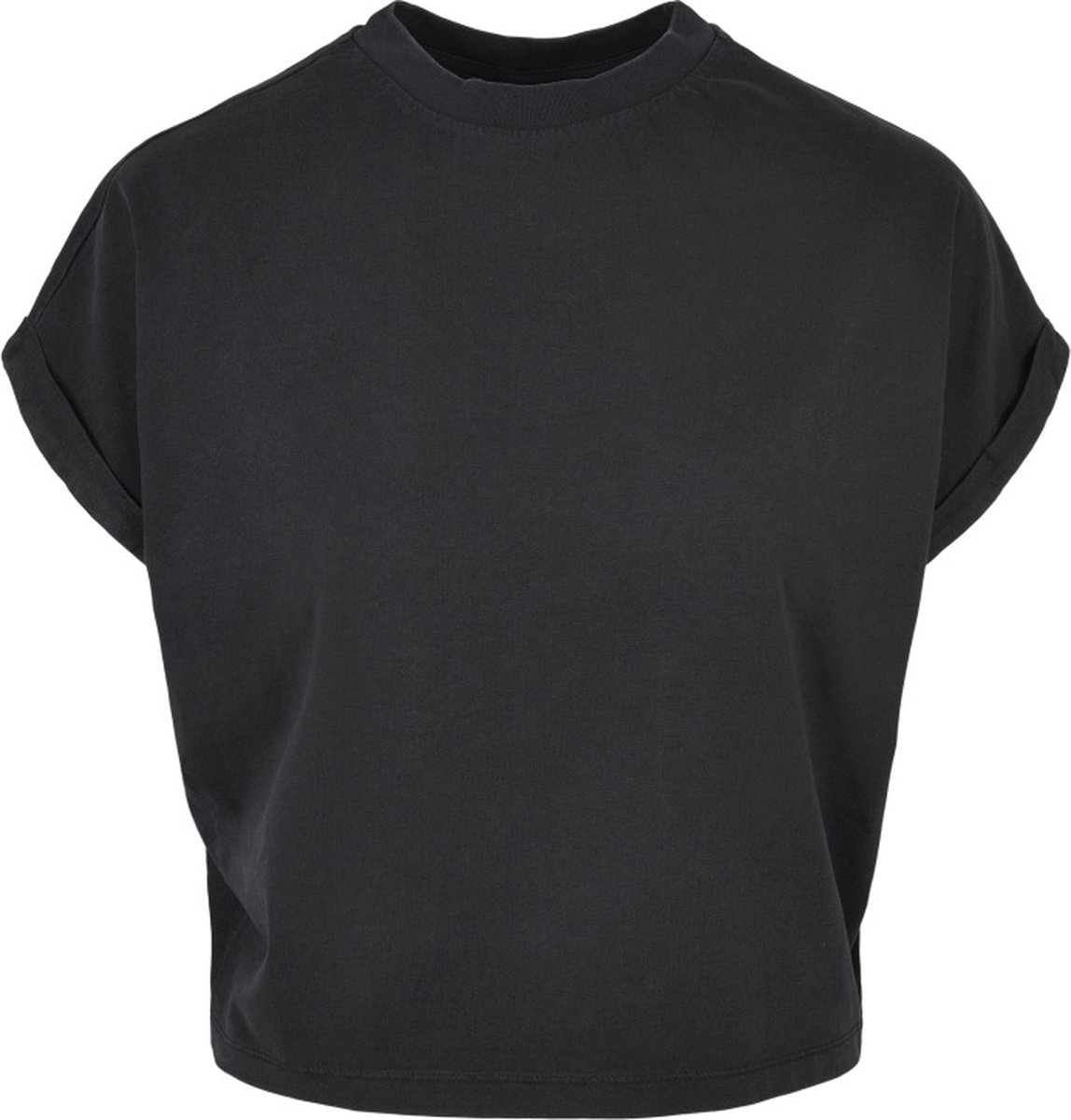Urban Classics Short Pigment Dye Cut On Sleeve Dames T-shirt XL Zwart