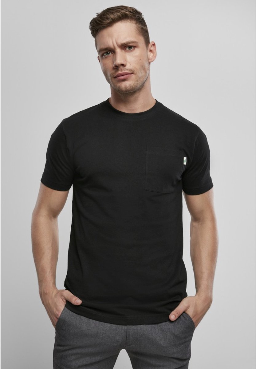 Urban Classics Organic Cotton Basic Pocket 2Pack Heren Tshirt S Wit