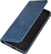 OnePlus 8 Hoesje - Mobigear - Retro Slim Serie - Kunstlederen Bookcase - Blauw - Hoesje Geschikt Voor OnePlus 8