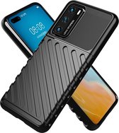Mobigear Groove TPU Backcover Hoesje - Geschikt voor Huawei P40 - Groen