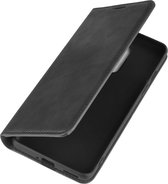 OnePlus 8 Hoesje - Mobigear - Retro Slim Serie - Kunstlederen Bookcase - Zwart - Hoesje Geschikt Voor OnePlus 8