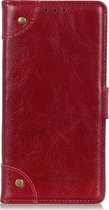 OPPO Find X2 Hoesje - Mobigear - Ranch Serie - Kunstlederen Bookcase - Rood - Hoesje Geschikt Voor OPPO Find X2