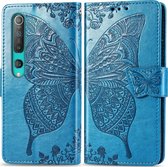 Xiaomi Mi 10 Pro Hoesje - Mobigear - Butterfly Serie - Kunstlederen Bookcase - Blauw - Hoesje Geschikt Voor Xiaomi Mi 10 Pro