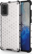 Samsung Galaxy S20 Plus Hoesje - Mobigear - Honeycomb Serie - Hard Kunststof Backcover - Wit - Hoesje Geschikt Voor Samsung Galaxy S20 Plus