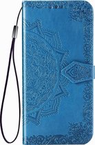 OPPO Find X2 Hoesje - Mobigear - Mandala Serie - Kunstlederen Bookcase - Blauw - Hoesje Geschikt Voor OPPO Find X2