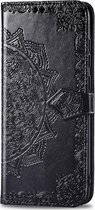 Sony Xperia 1 II Hoesje - Mobigear - Mandala Serie - Kunstlederen Bookcase - Zwart - Hoesje Geschikt Voor Sony Xperia 1 II