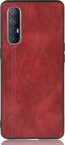 Mobigear Stitch Telefoonhoesje geschikt voor OPPO Find X2 Neo Hoesje Backcover - Rood