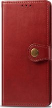 Mobigear Snap Button Telefoonhoesje geschikt voor OPPO Find X2 Pro Hoesje Bookcase Portemonnee - Rood