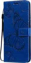 Mobigear Telefoonhoesje geschikt voor Realme 6 Hoesje | Mobigear Butterfly Bookcase Portemonnee | Pasjeshouder voor 2 Pasjes | Telefoonhoesje voor Pinpas / OV Kaart / Rijbewijs - Blauw