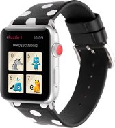 Mobigear Dotted Bandje Geschikt voor Apple Watch Series 7 (45 mm) - Zwart / Wit