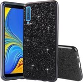 Samsung Galaxy A7 (2018) Hoesje - Mobigear - Glitter Serie - Hard Kunststof Backcover - Zwart - Hoesje Geschikt Voor Samsung Galaxy A7 (2018)