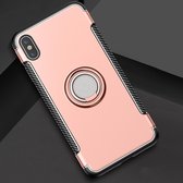 Apple iPhone XS Max Hoesje - Mobigear - Armor Ring Serie - Hard Kunststof Backcover - Roségoud - Hoesje Geschikt Voor Apple iPhone XS Max