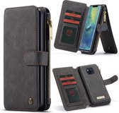 Huawei Mate 20 Pro Hoesje - Caseme - Luxe Wallet Serie - Kunstlederen Bookcase / 2in1 Case - Zwart - Hoesje Geschikt Voor Huawei Mate 20 Pro