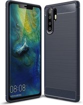 Huawei P30 Pro Hoesje - Mobigear - Brushed Serie - TPU Backcover - Marineblauw - Hoesje Geschikt Voor Huawei P30 Pro