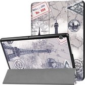 Huawei MediaPad T3 10 Hoes - Mobigear - Tri-Fold Serie - Kunstlederen Bookcase - Eiffel Tower - Hoes Geschikt Voor Huawei MediaPad T3 10