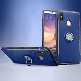 Xiaomi Mi Max 3 Hoesje - Mobigear - Armor Ring Serie - Hard Kunststof Backcover - Blauw - Hoesje Geschikt Voor Xiaomi Mi Max 3