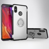 Mobigear Armor Ring Hardcase Hoesje - Geschikt voor Xiaomi Mi 8 - Zilver