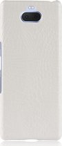 Sony Xperia 10 Hoesje - Mobigear - Croco Serie - Hard Kunststof Backcover - Wit - Hoesje Geschikt Voor Sony Xperia 10