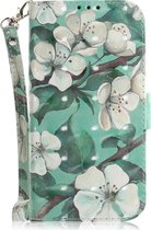 Samsung Galaxy A30s Hoesje - Mobigear - Design Serie - Kunstlederen Bookcase - Watercolor Flower - Hoesje Geschikt Voor Samsung Galaxy A30s