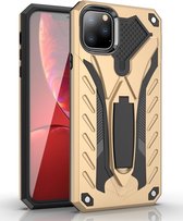 Apple iPhone 11 Pro Hoesje - Mobigear - Knight Armor Serie - Hard Kunststof Backcover - Goud - Hoesje Geschikt Voor Apple iPhone 11 Pro