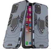 Apple iPhone 11 Pro Hoesje - Mobigear - Armor Ring Serie - Hard Kunststof Backcover - Blauw - Hoesje Geschikt Voor Apple iPhone 11 Pro