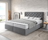 Boxspringbed Dream-Great microvezel antraciet 160x200 met matras en topper