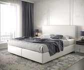 Bed Dream-Well Wit 180x200 cm Kunstleder met matras en topper boxspring-bed