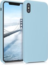kwmobile telefoonhoesje voor Apple iPhone XS Max - Hoesje met siliconen coating - Smartphone case in pastelblauw
