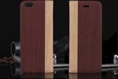 Book Wallet Case met standaard voor Iphone 6, Stijlvol Hout Design