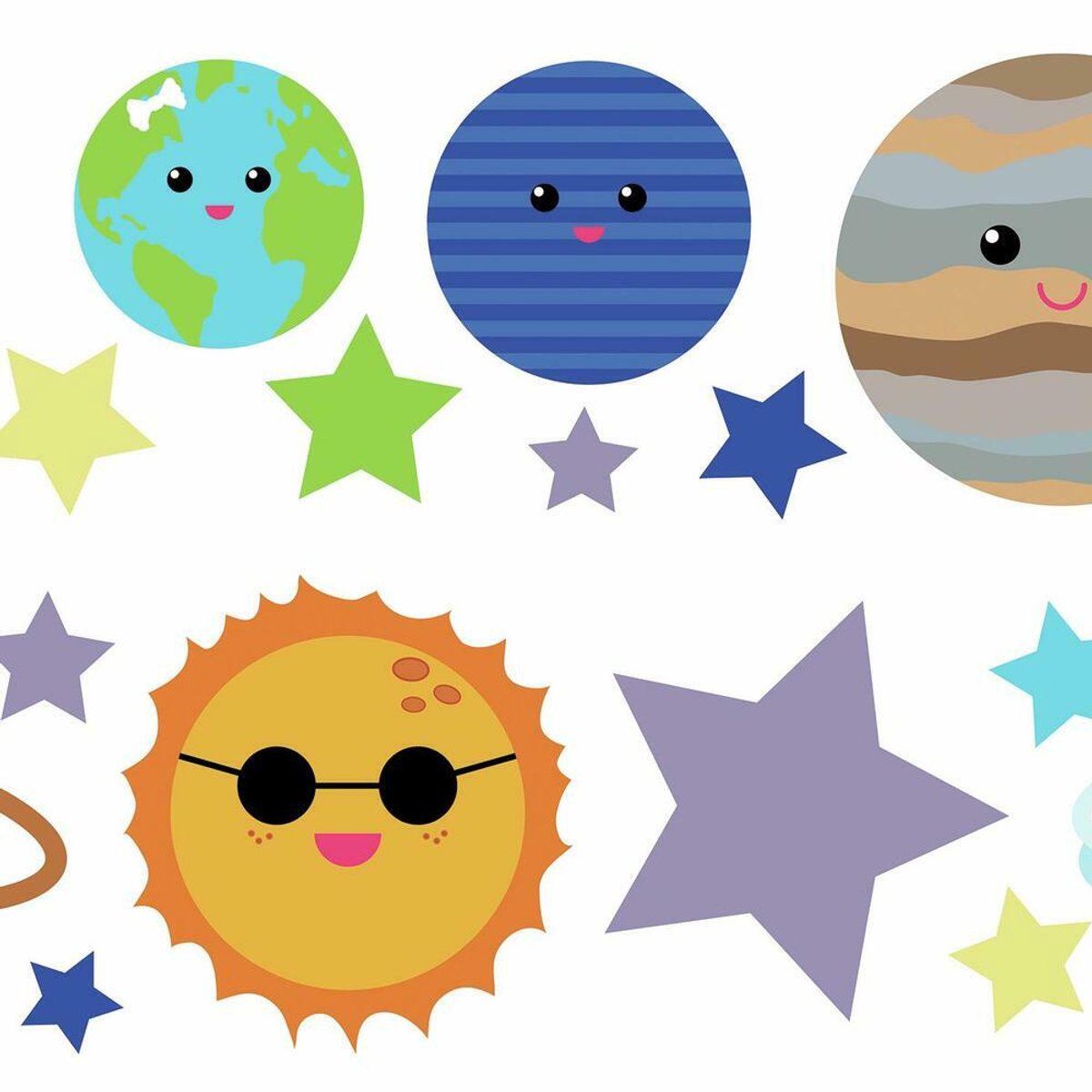 Roommates Muursticker Planets Junior 41,8 X 19 Cm Multicolor