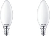 PHILIPS - LED Lamp - Set 2 Stuks - Classic LEDCandle 827 B35 FR - E14 Fitting - 2.2W - Warm Wit 2700K | Vervangt 25W