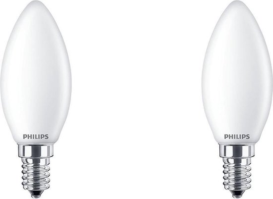 Definitief jukbeen Verpersoonlijking PHILIPS - LED Lamp - Set 2 Stuks - Classic LEDCandle 827 B35 FR - E14  Fitting - 2.2W -... | bol.com