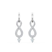 Swarovski Infinity Dames OorbellenOorknoppen Metaal - Zilverkleurig