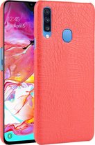Samsung Galaxy A20s Hoesje - Mobigear - Croco Serie - Hard Kunststof Backcover - Rood - Hoesje Geschikt Voor Samsung Galaxy A20s