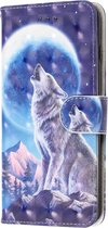 Apple iPhone 11 Pro Max Hoesje - Mobigear - Design Serie - Kunstlederen Bookcase - Wolf - Hoesje Geschikt Voor Apple iPhone 11 Pro Max