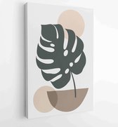 Botanical wall art vector set. Tropical Foliage line art drawing with abstract shape. 2 - Moderne schilderijen – Vertical – 1810070350 - 50*40 Vertical