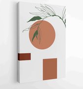 Botanical wall art vector set. Foliage line art drawing with abstract shape. 2 - Moderne schilderijen – Vertical – 1810924414 - 80*60 Vertical