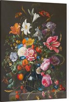 Vaas met bloemen, Jan Davidsz. de Heem - Foto op Canvas - 75 x 100 cm