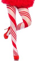 LEG-AVENUE - Rood met witte spandex legging voor vrouwen - Accessoires > Panty's en kousen
