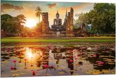 Dibond - Wat Maha That Tempel - Thailand - 120x80cm Foto op Aluminium (Met Ophangsysteem)
